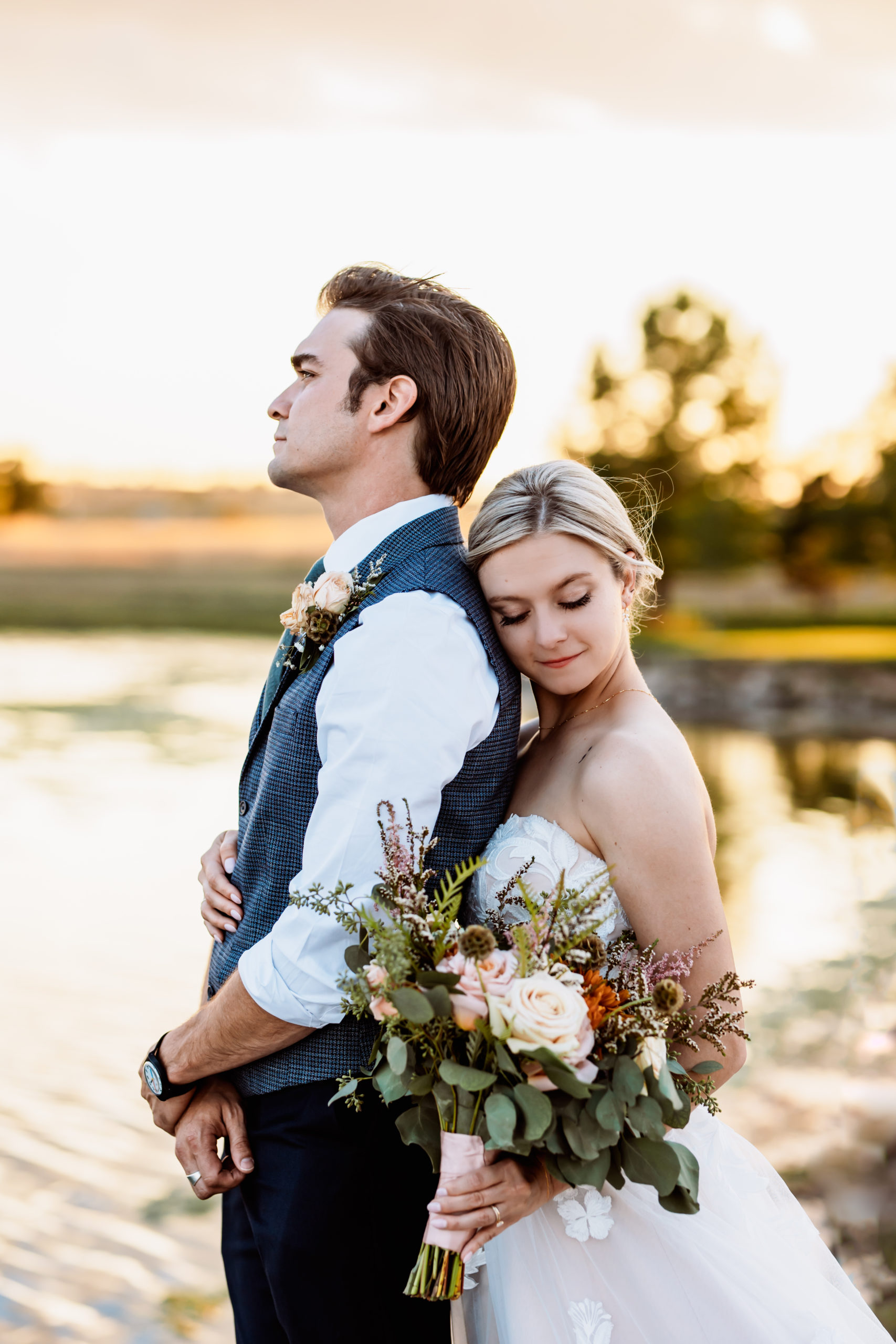 River Falls bride and groom 