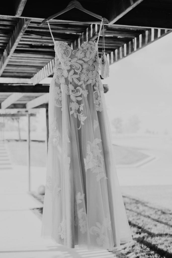 black and white wedding dress
