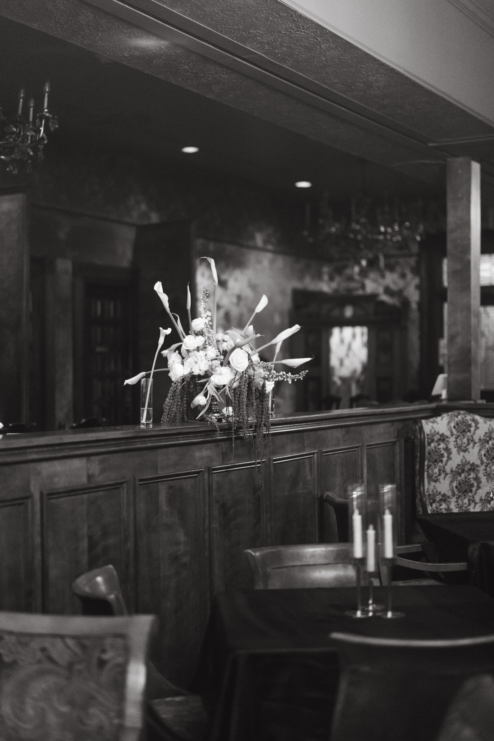 Western wedding reception dinner at the historic Eklund Hotel in Clayton, NM.