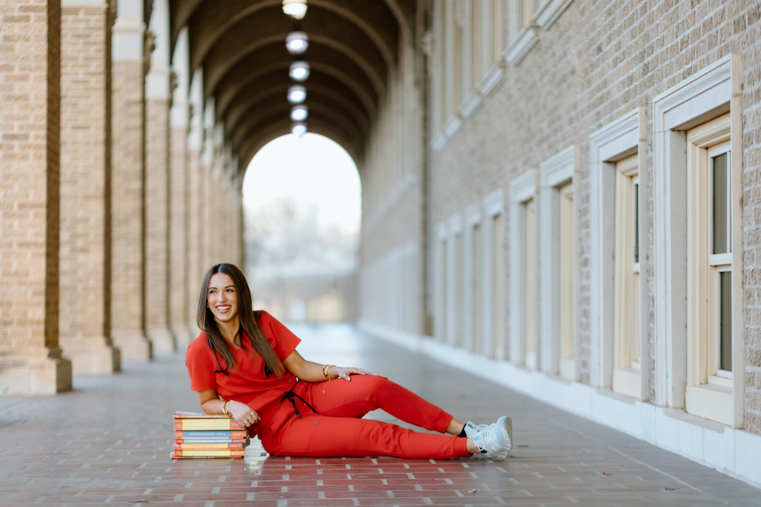Classic senior photography at Texas Tech campus in Lubbock