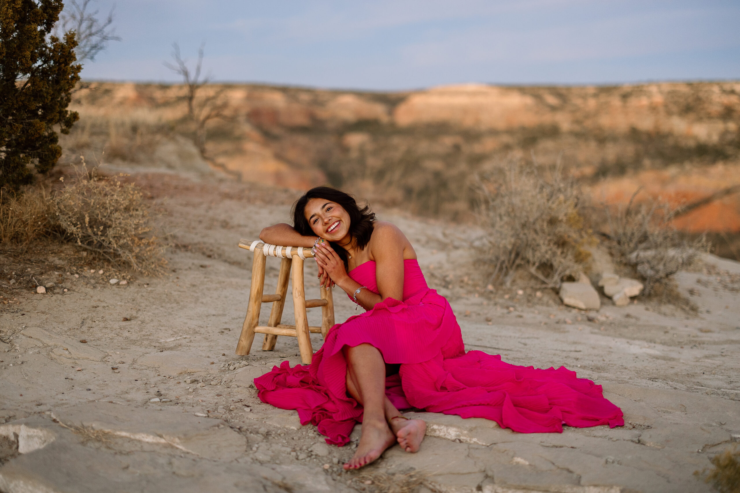 Texas Panhandle senior portraits at Palo Duro Canyon with warm lighting