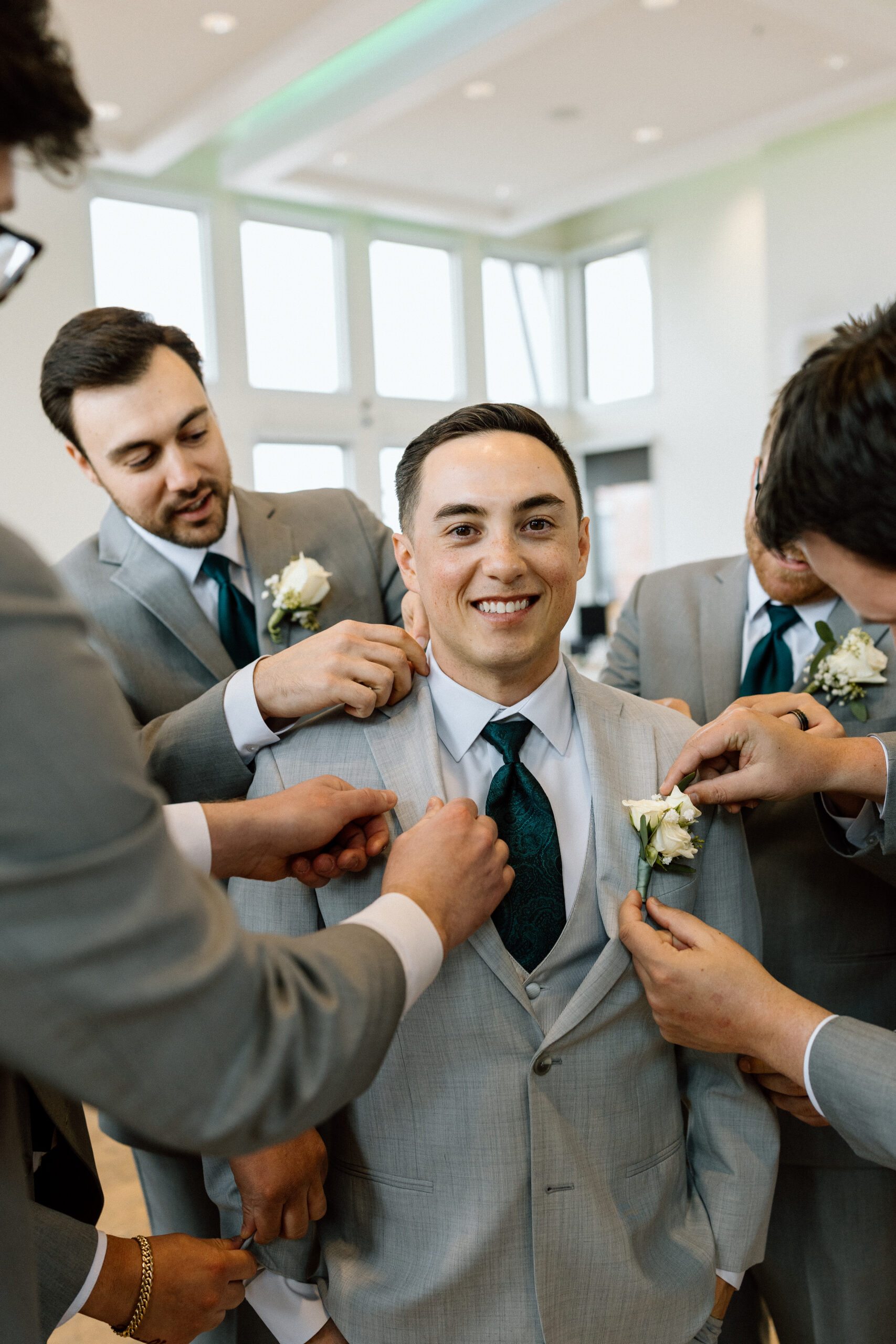Groom and his guys hanging out at Ashley Ridge.