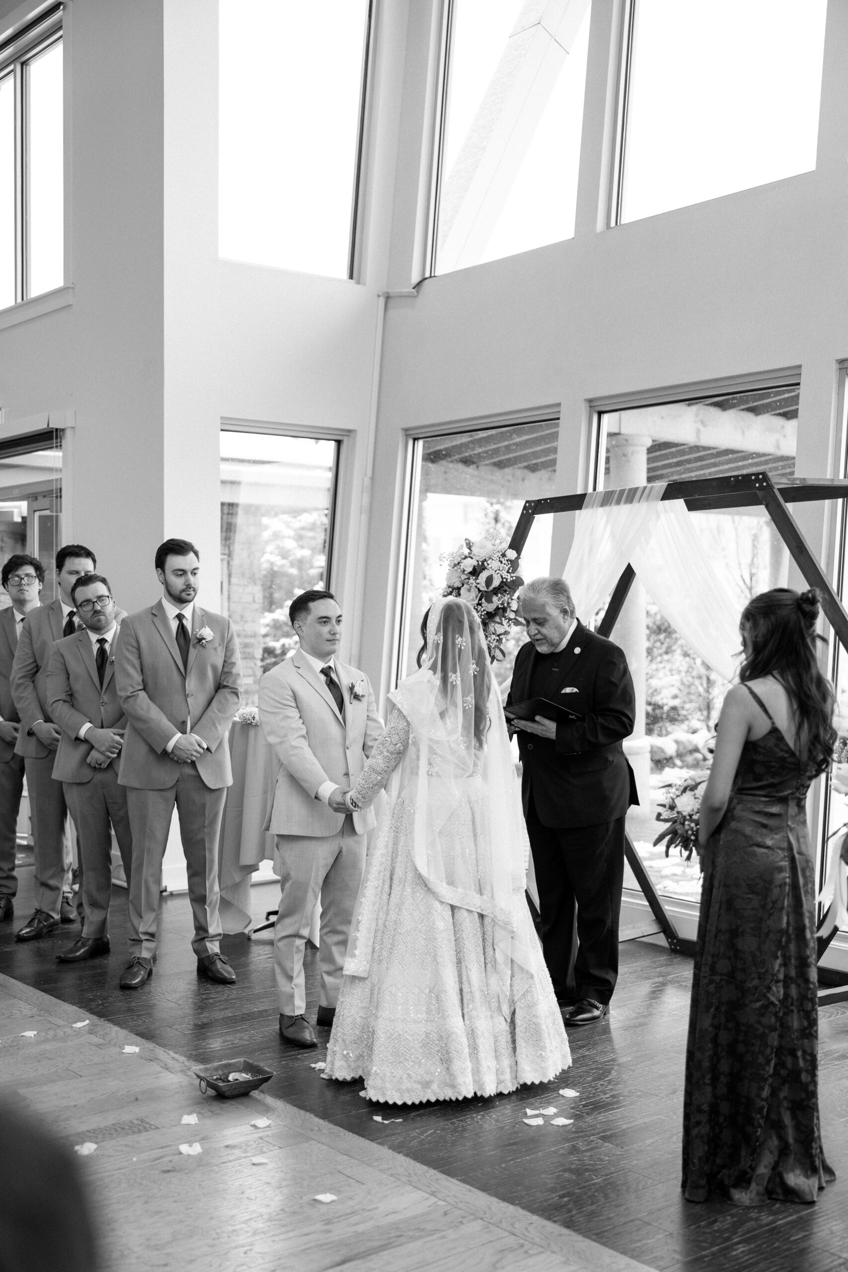 Second shooter perspective of a wedding ceremony in Denver.
