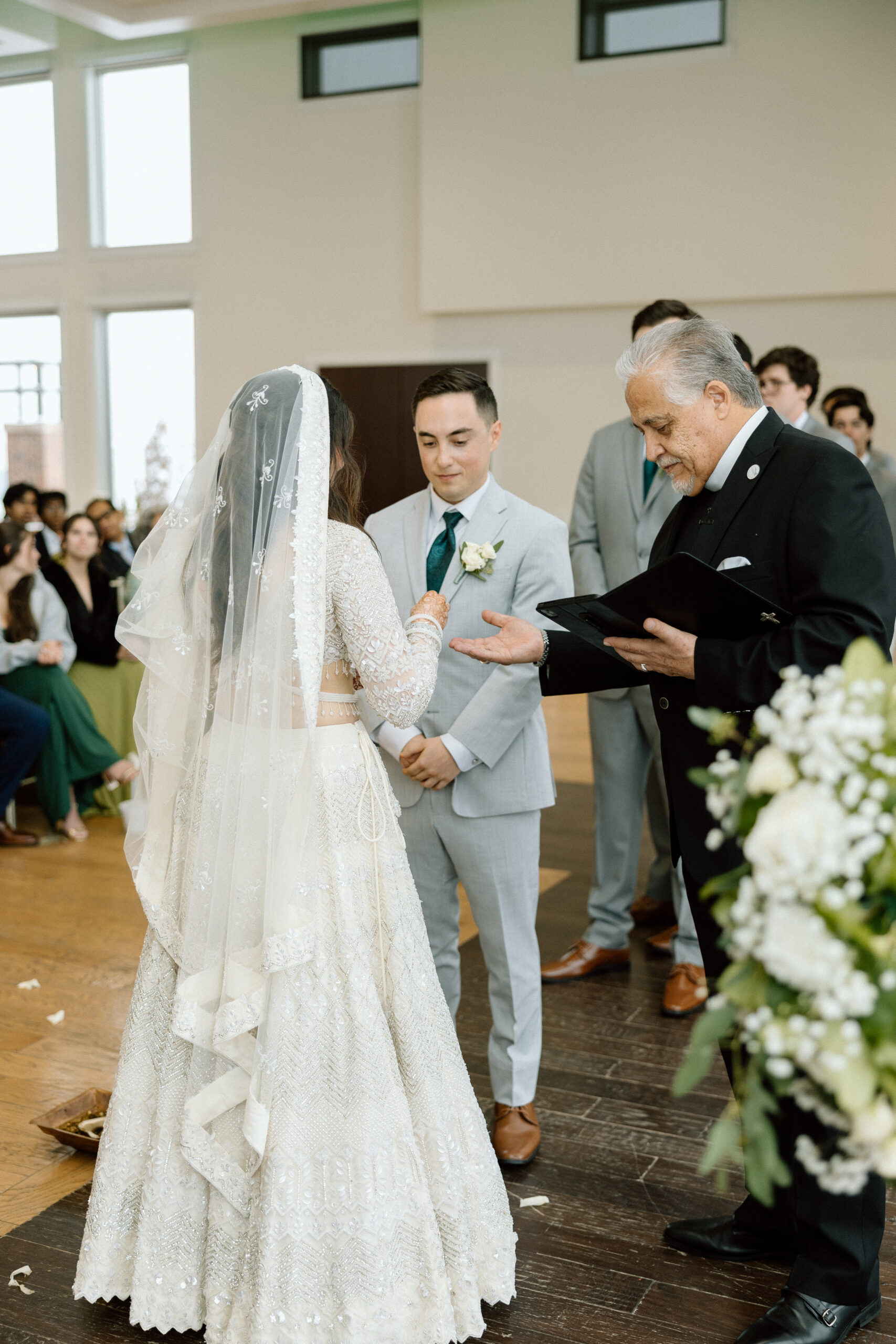 Second shooter perspective of a wedding ceremony in Denver.