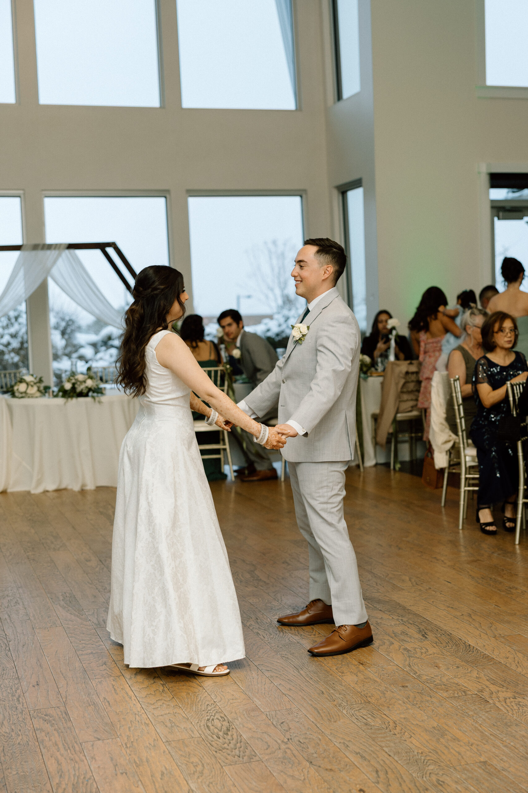 First dance floor moments captured by a Denver wedding photographer.