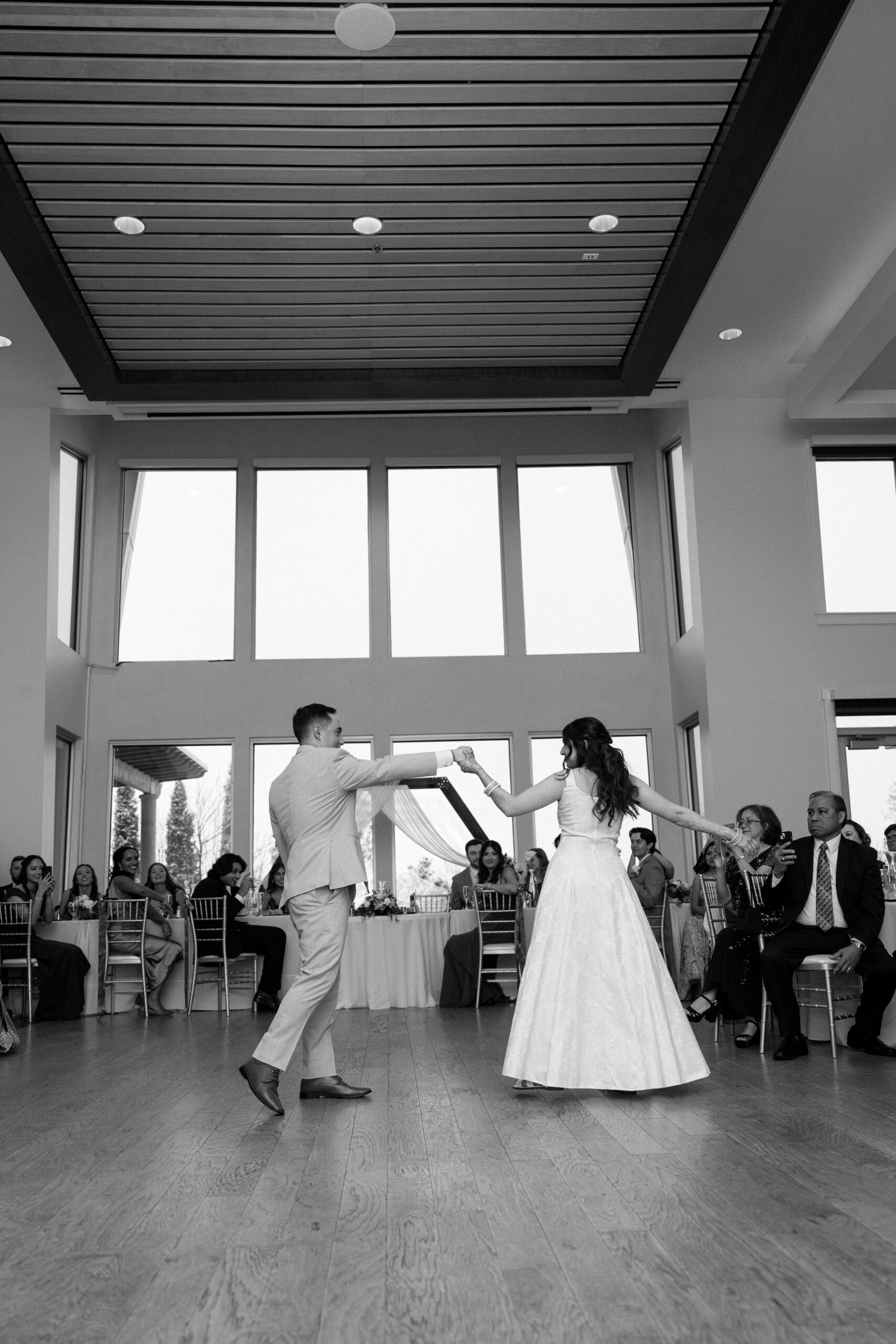 First dance floor moments captured by a Denver wedding photographer.