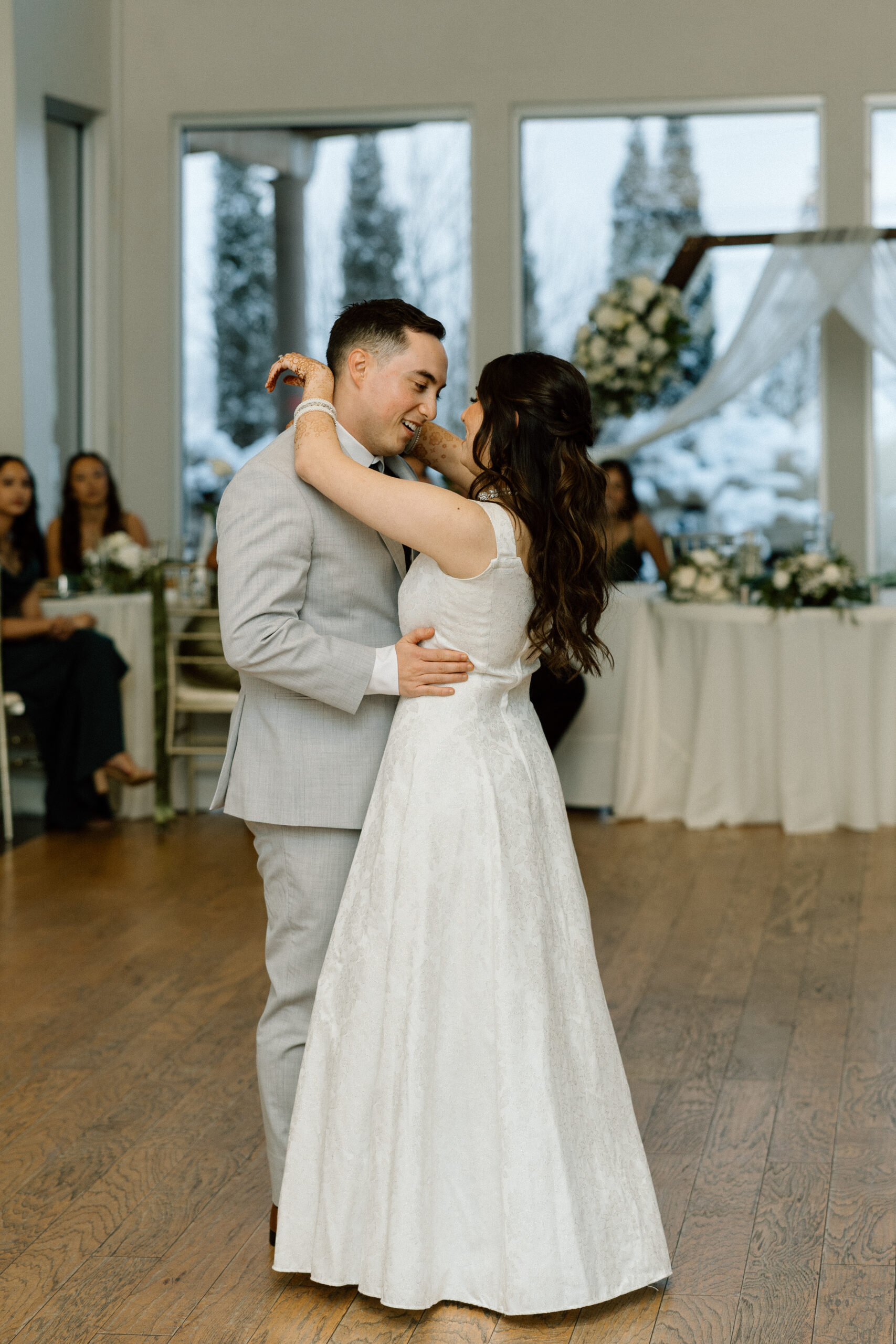 First dance floor moments captured by a Denver wedding photographer.