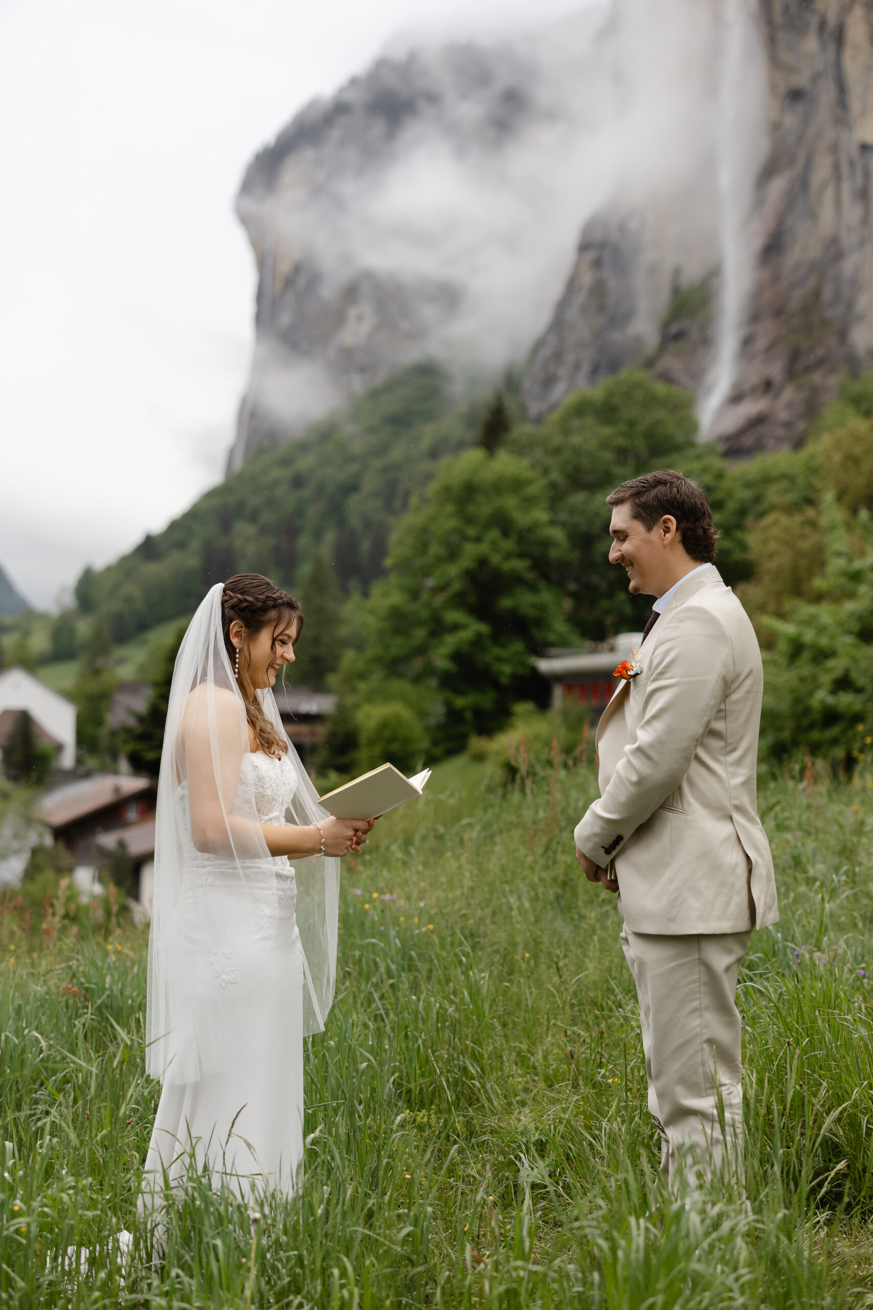Morgan and Cutter during their Switzerland elopement in Grindelwald