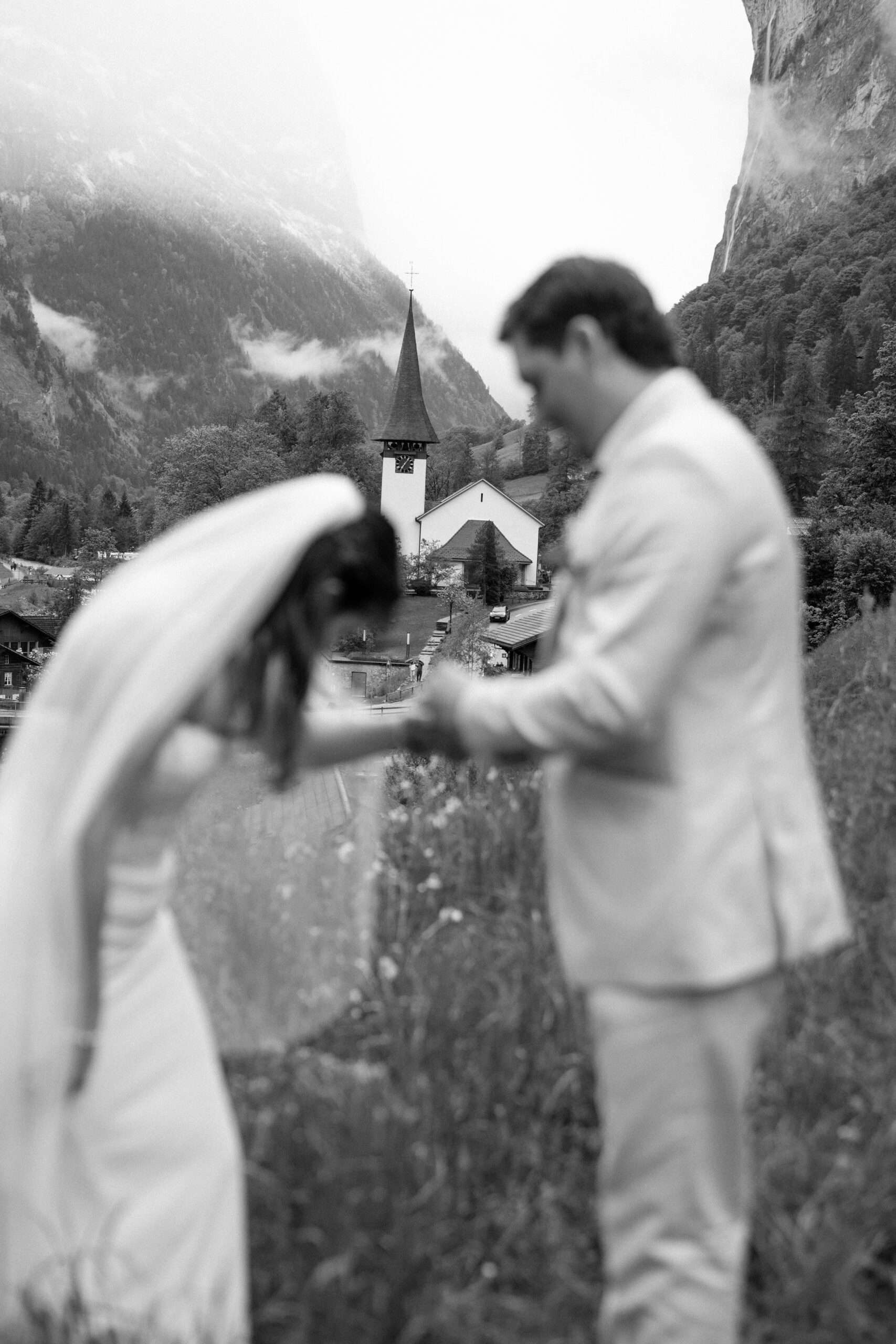 Morgan and Cutter during their Switzerland elopement in Grindelwald