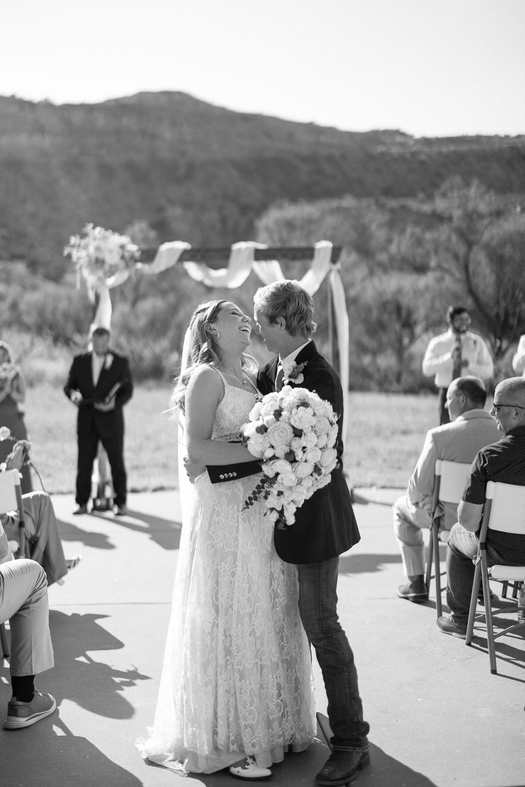 Outdoor wedding ceremony at Mack Dick Pavilion in Palo Duro Canyon