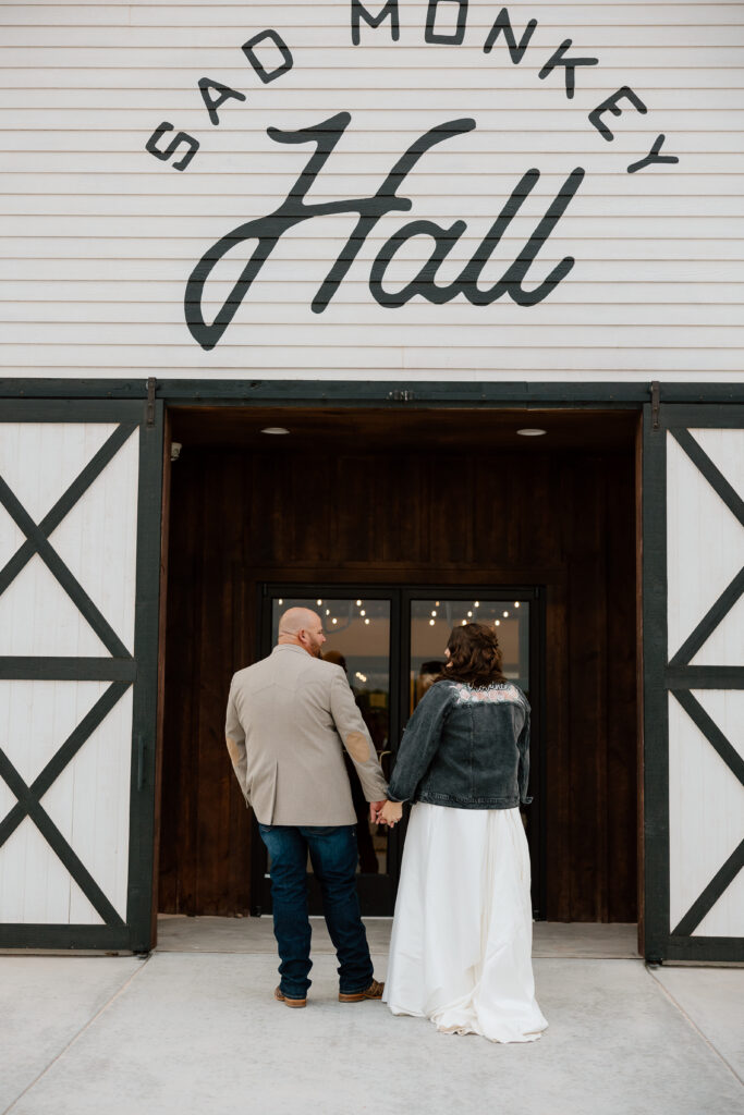 Bride and Groom portraits at Sad Monkey Hall in Canyon TX